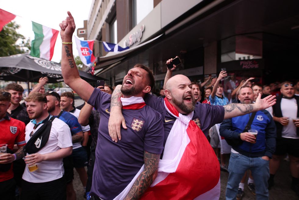 England fans in Gelsenkirchen