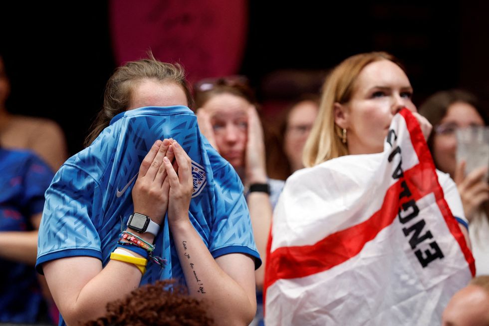 England fans react after England lose the world cup final