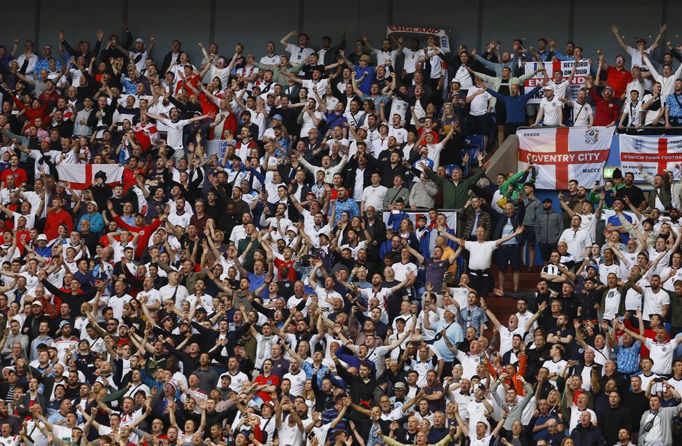 England fans were in loud voice for the national anthem