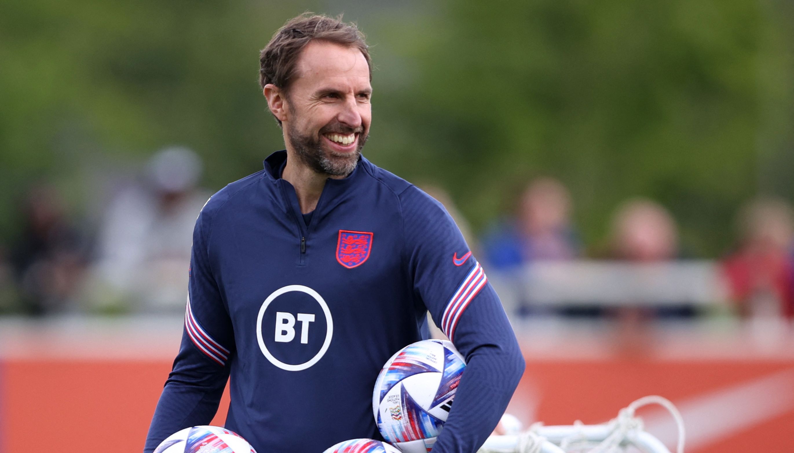 England manager Gareth Southgate during training