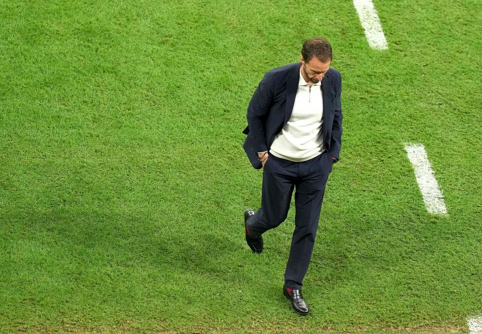 England manager Gareth Southgate reacts on the touchline during the FIFA World Cup Quarter-Final match at the Al Bayt Stadium in Al Khor, Qatar. Picture date: Saturday December 10, 2022.