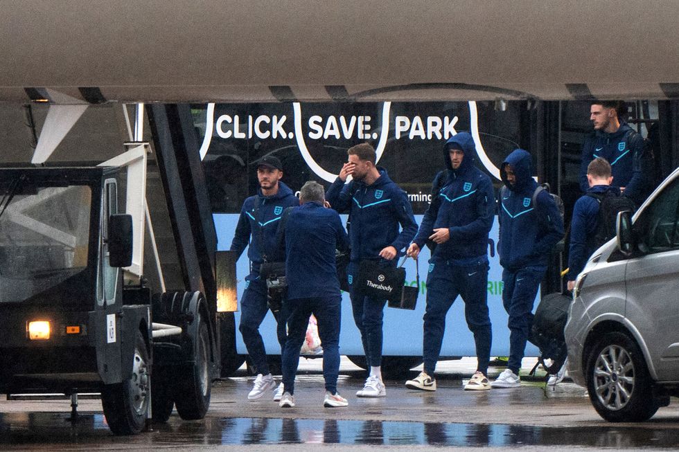 England players boarding a Virgin Atlantic A350 Airbus ahead of its departure for the FIFA 2022 World Cup in Qatar. Picture date: Tuesday November 15, 2022.
