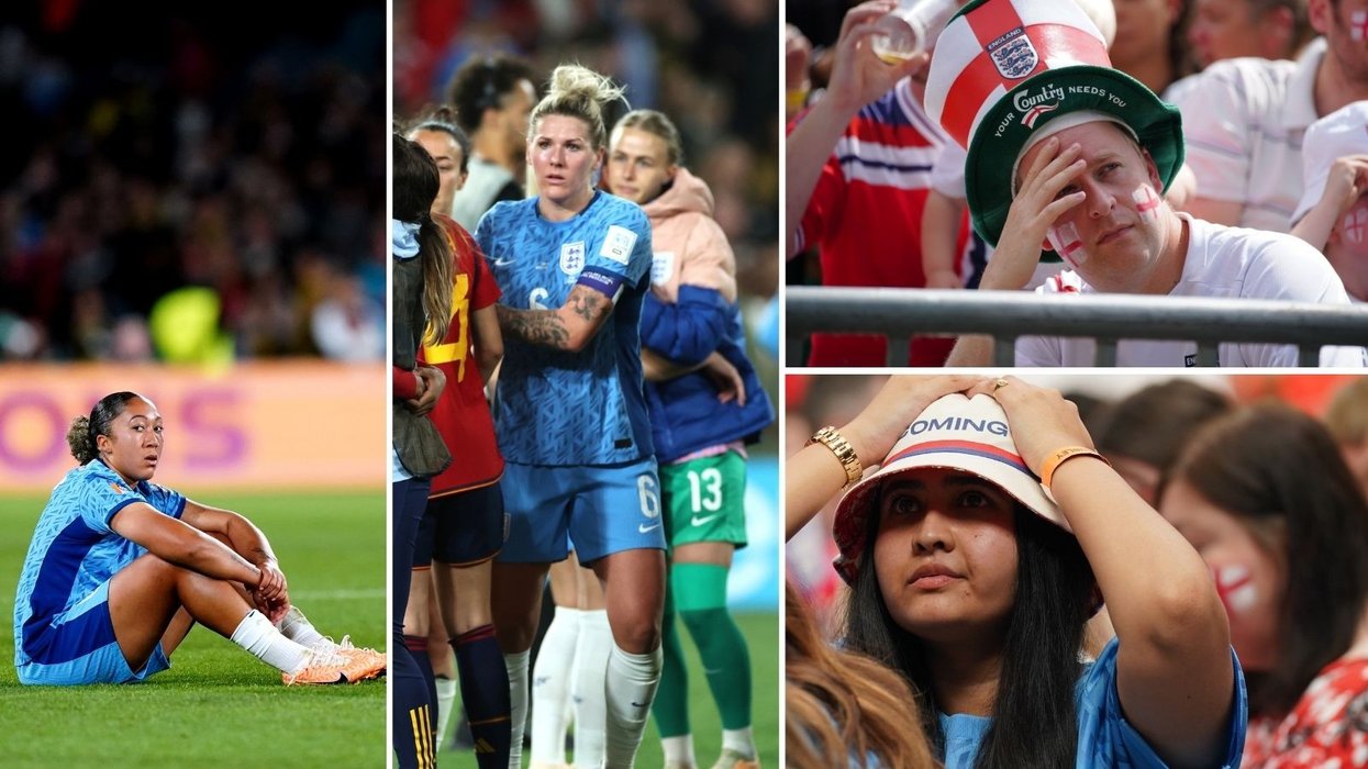 England players in despair after their World Cup final defeat