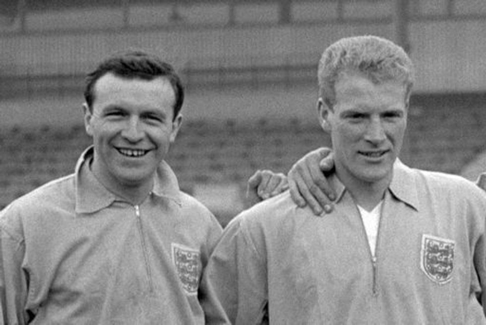 England players Jimmy Armfield, left, and Ron Flowers. Flowers, who was a member of the 1966 World Cup-winning squad, has died at the age of 87, the Football Association has announced.