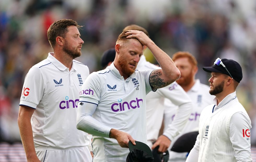 England's Ben Stokes looks dejected after day five