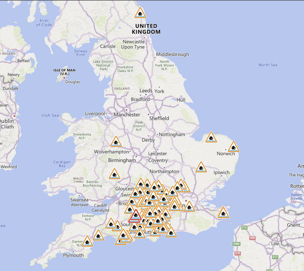 England's Environment Agency issued flood warnings and alerts