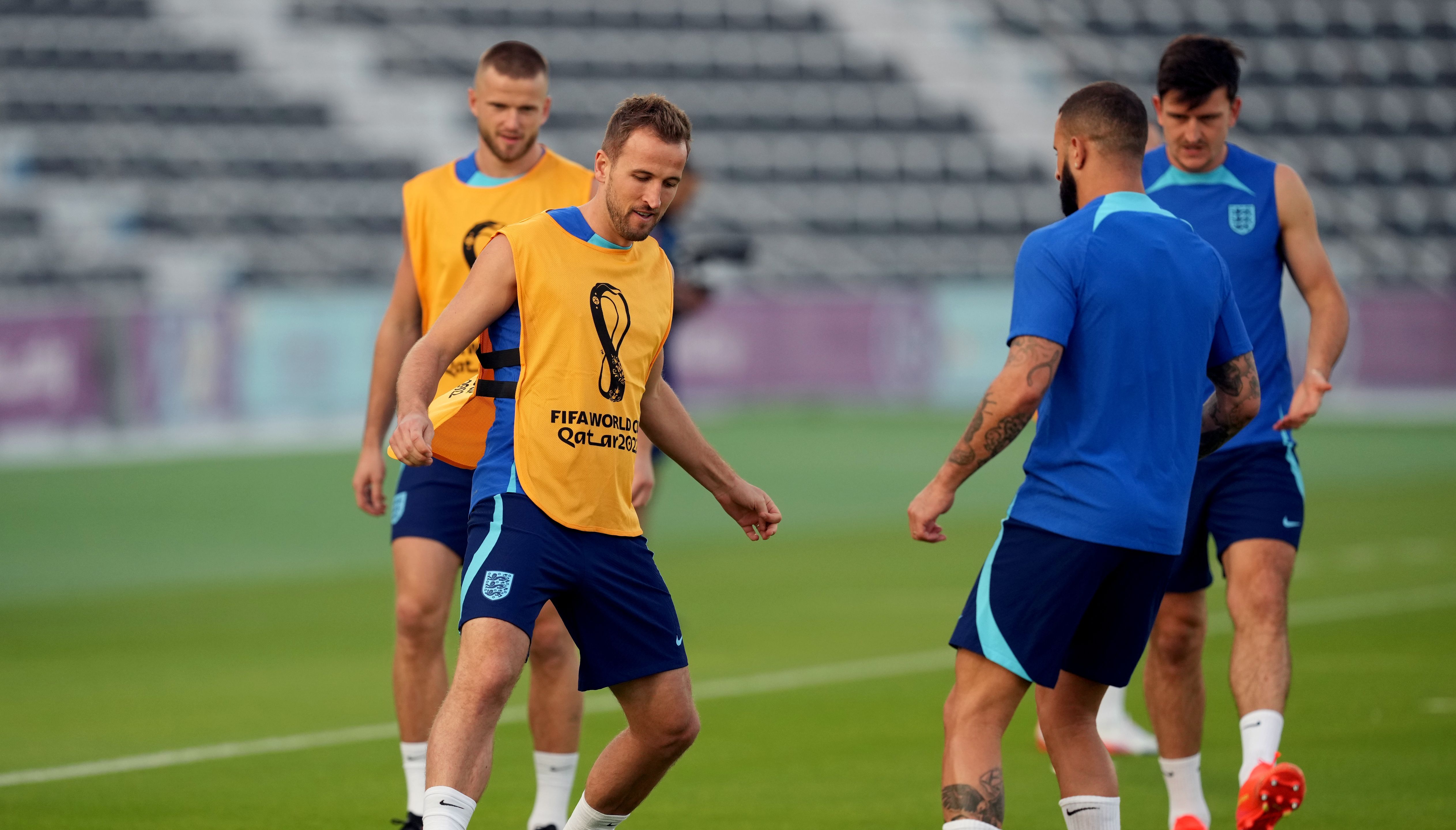 England's Harry Kane during a training session at the Al Wakrah Sports Club Stadium in Al Wakrah, Qatar. Picture date: Sunday November 20, 2022.