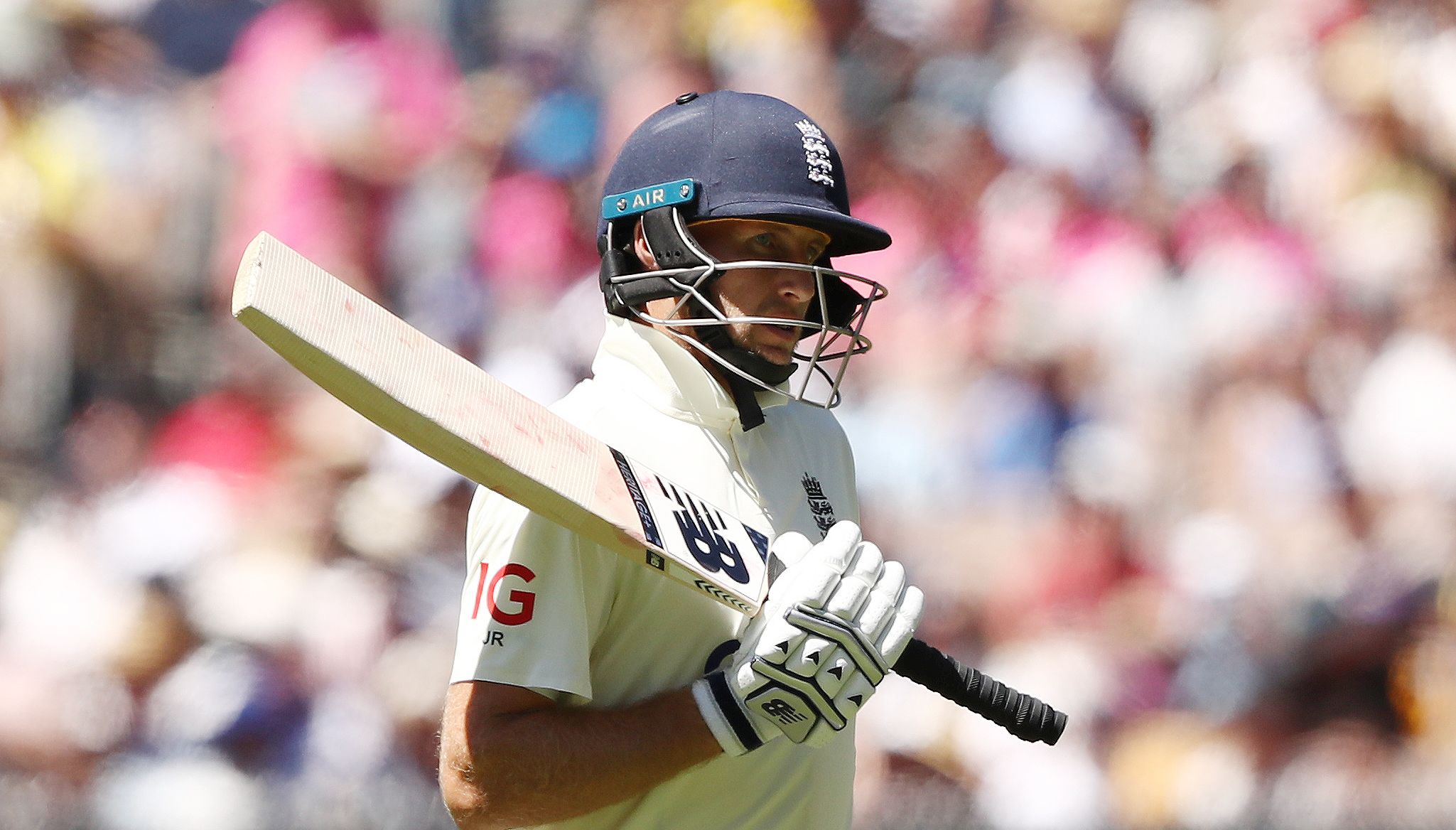 England's Joe Root walks off after being dismissed during day three of the third Ashes test at the Melborne Cricket Ground.