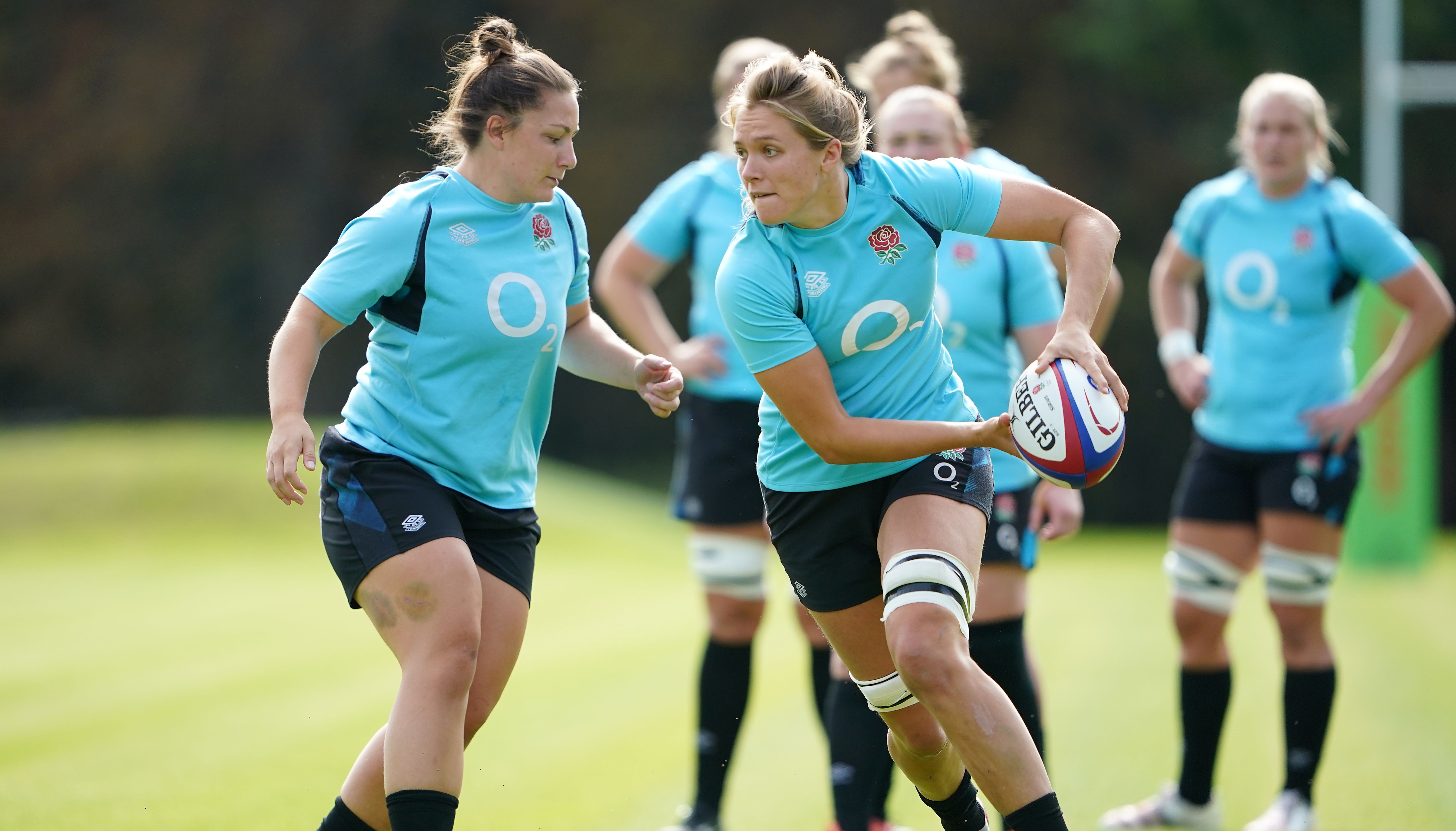 England's Zoe Aldcroft during the training session at Pennyhill Park, London.