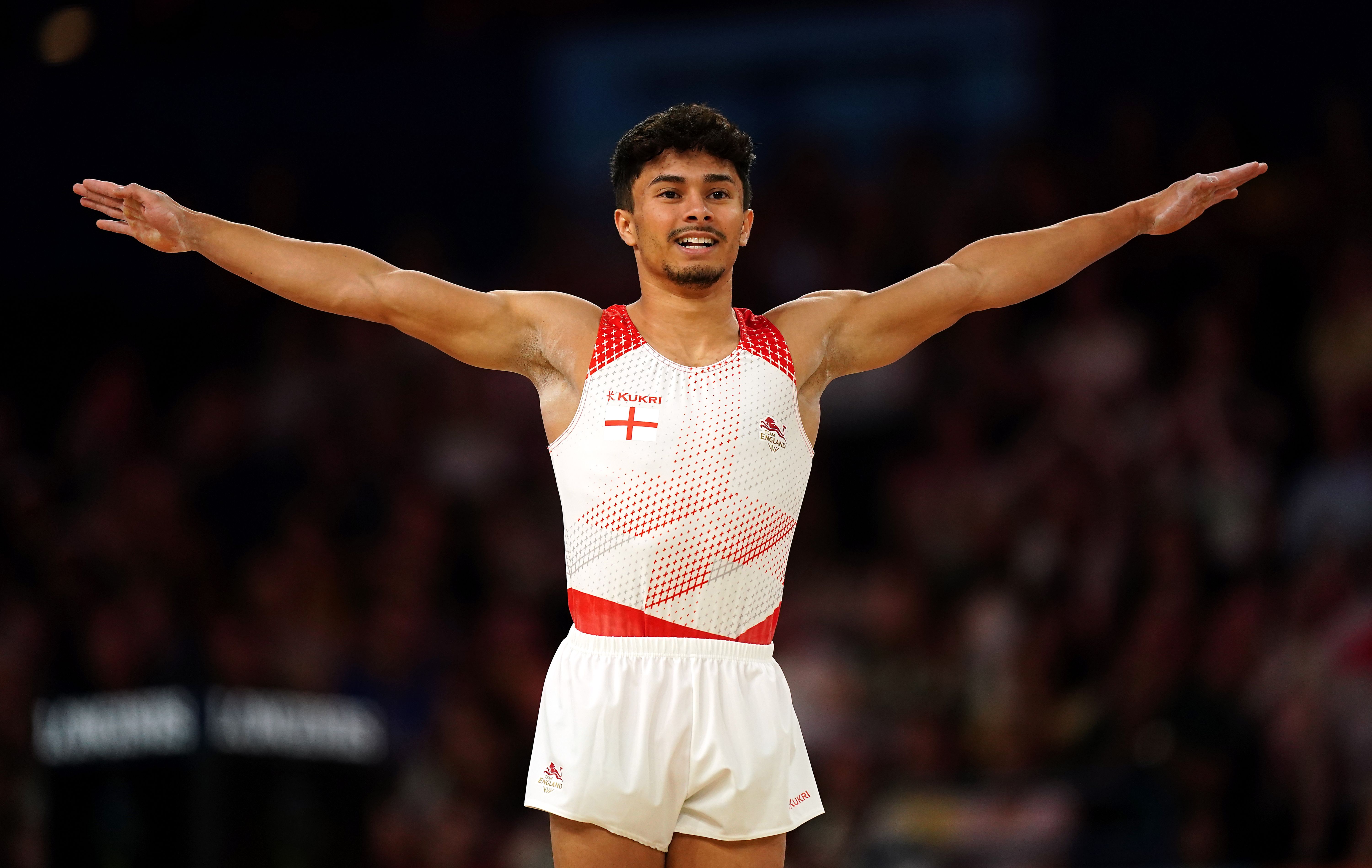 Englands Jake Jarman competes in the Men's Floor Exercise Final at Arena Birmingham on day four of the 2022 Commonwealth Games in Birmingham