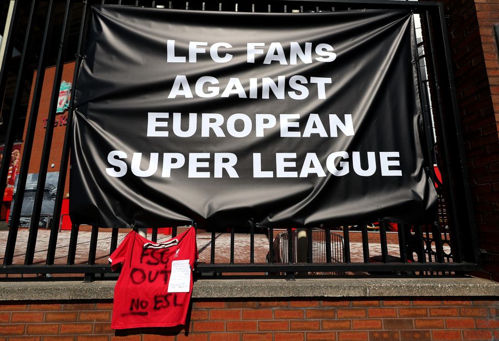 English football fans have angrily protested the ESL plans