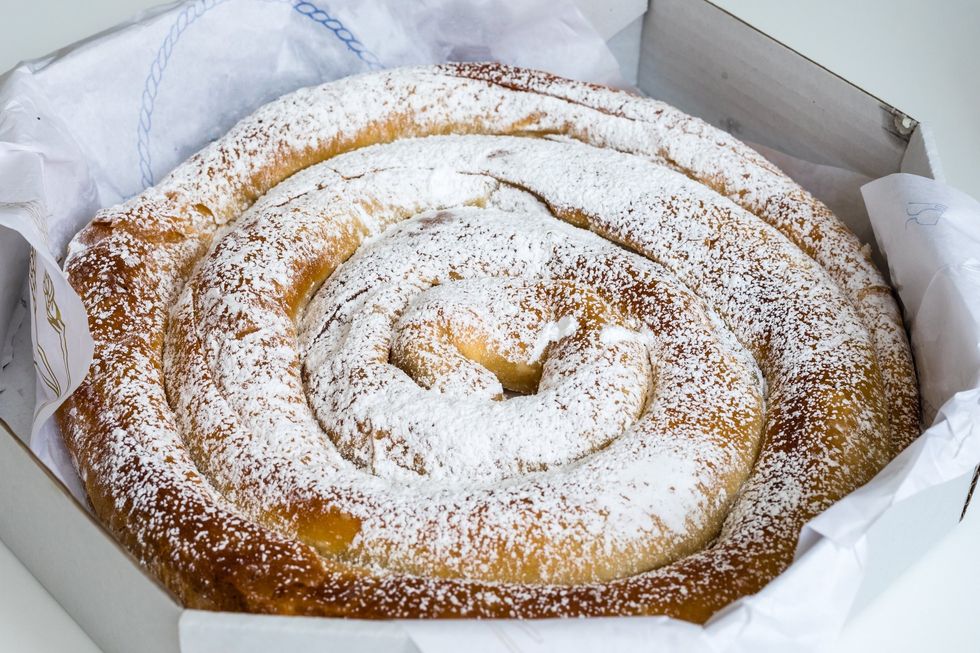 ensa\u00efmada is a spiral-shaped traditional sweet bread