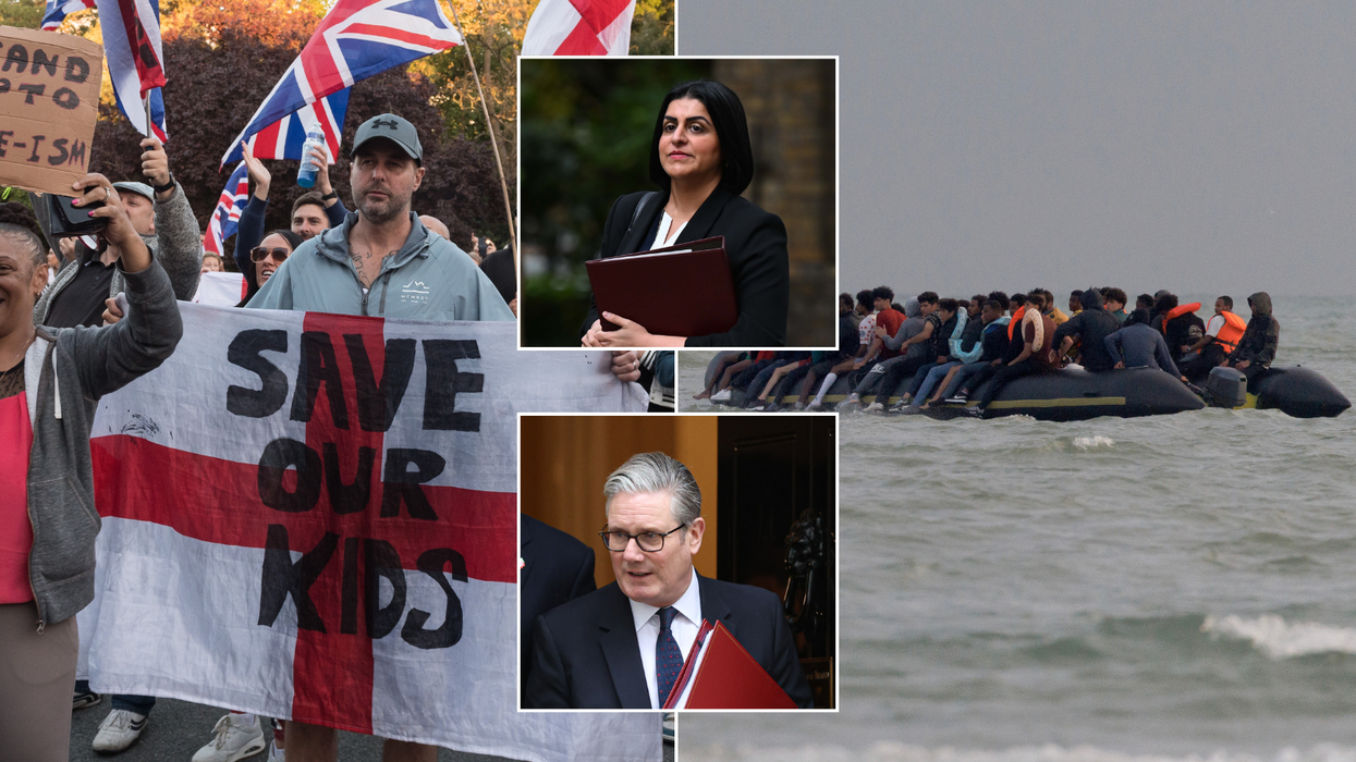 Epping protest (R) small boat (L)