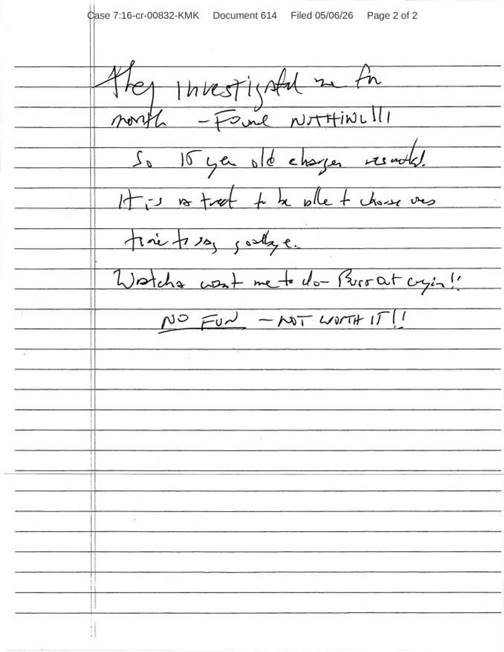 Epstein suicide note