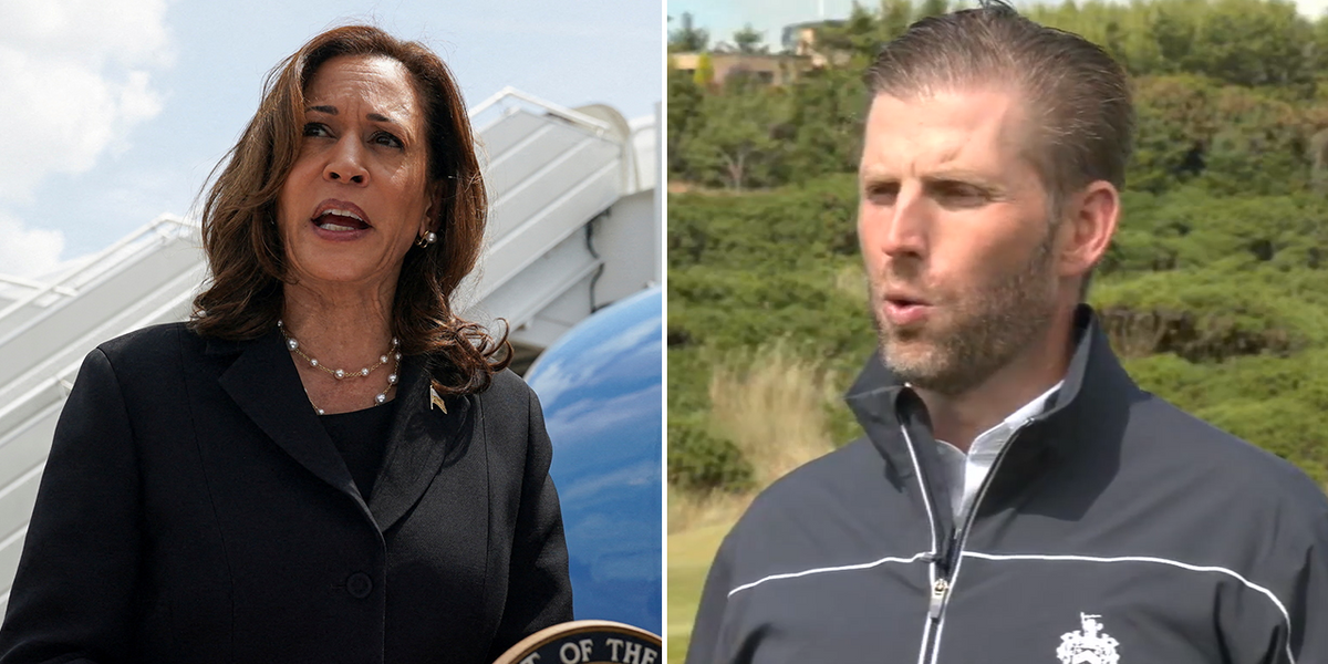 NextImg:Trump’s son blasts MSM over Kamala Harris hypocrisy: ‘All of a sudden she walks on water!’