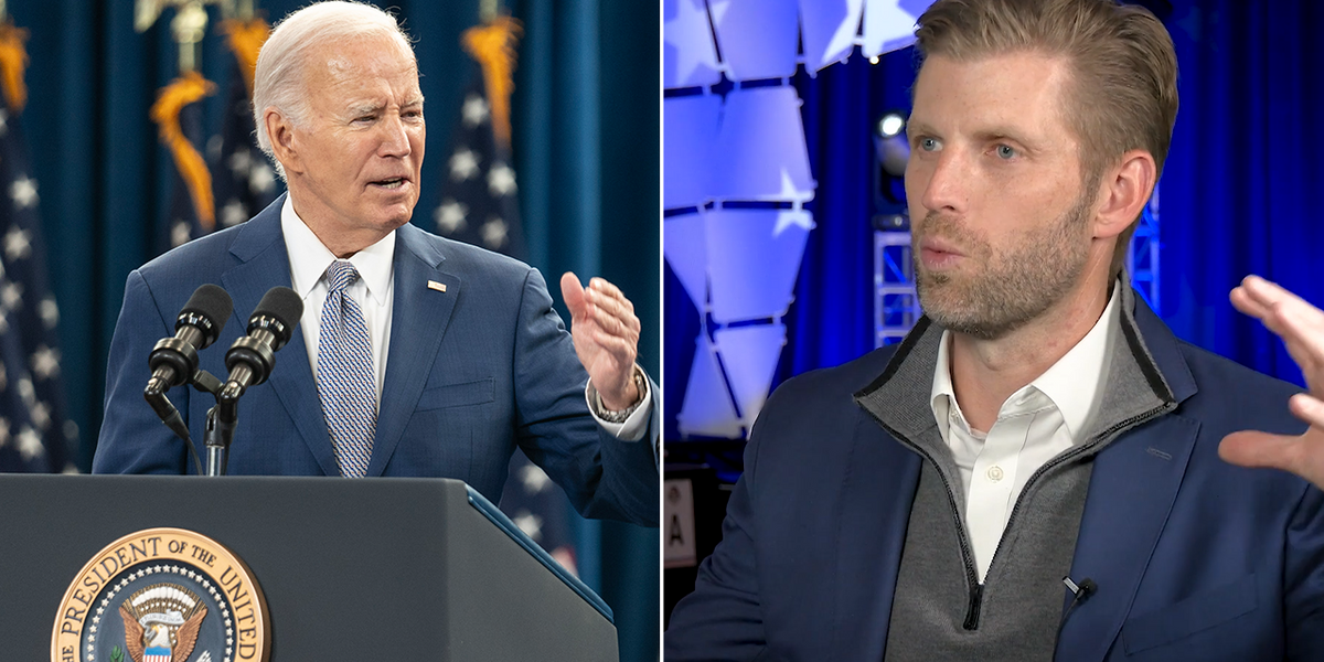 NextImg:Eric Trump blasts Joe Biden’s trans row 'weakness'