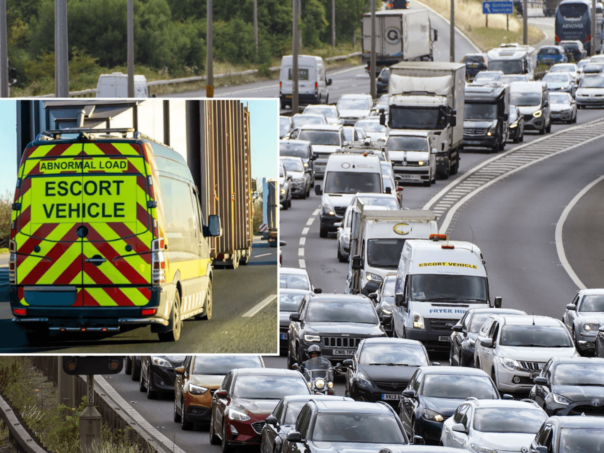 Escort vehicle and traffic