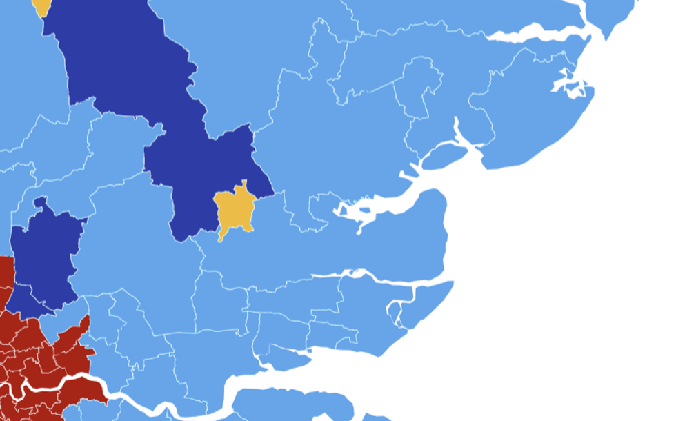Essex would currently return a large number of Reform MPs