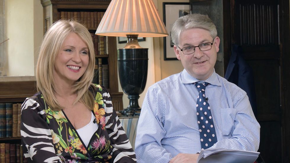 Esther and Philip interviewing Jacob Rees-Mogg