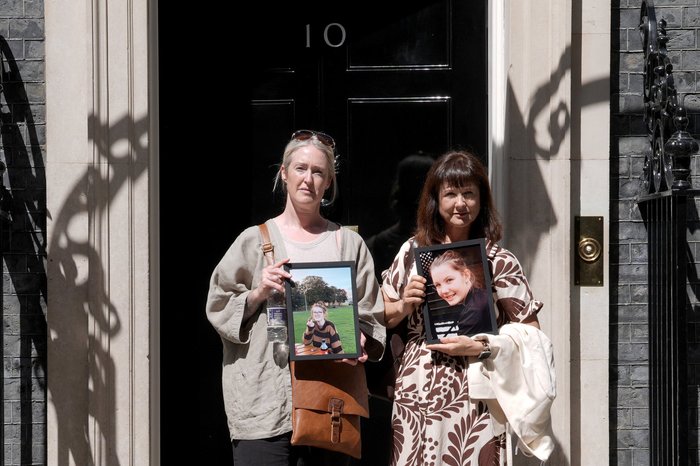 Esther Ghey (left) mother of Brianna Ghey and Ruth Moss, mother of Sophie Parkinson