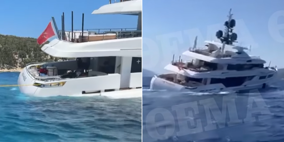 NextImg:Huge 150ft superyacht worth £150k-a-week sinks off Greek island after crew 'left side door open'