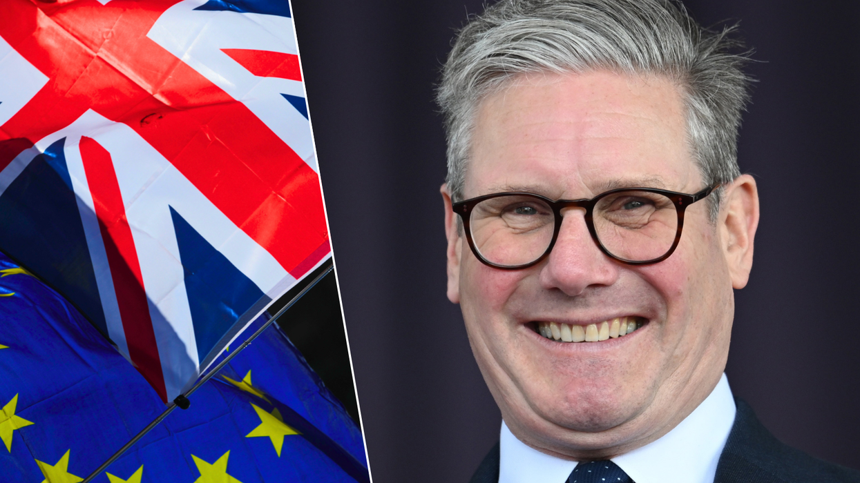 EU and UK flags/Keir Starmer