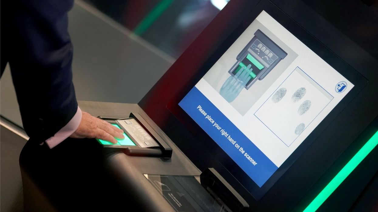 EU fingerprint scanner at entry gate