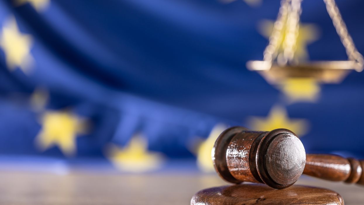 Eu legal requirements and system of law with symbols of jurisdiction