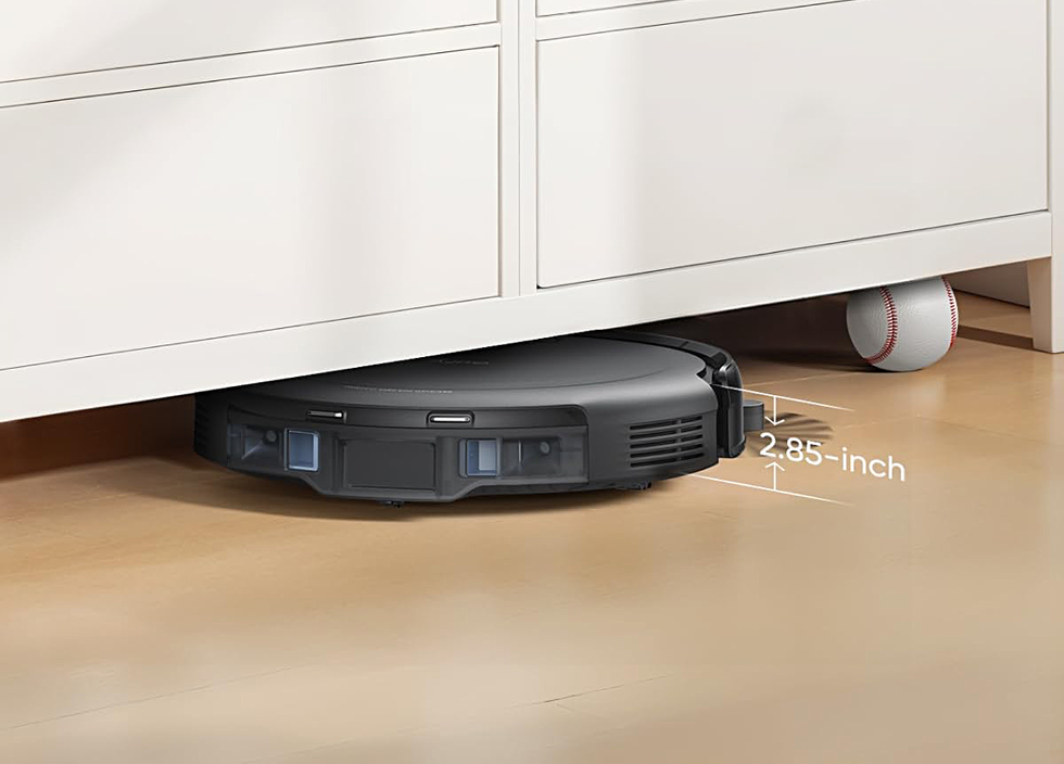 Eufy C10 vacuum under furniture with measurement