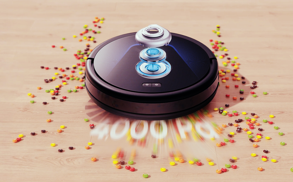 eufy vacuum with suction showing on the floor