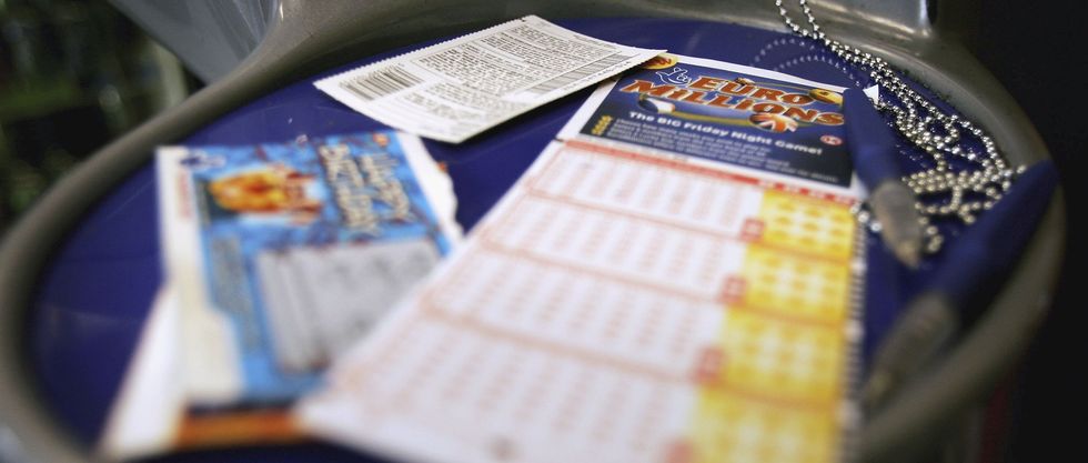 Euromillions tickets seen in a newsagents