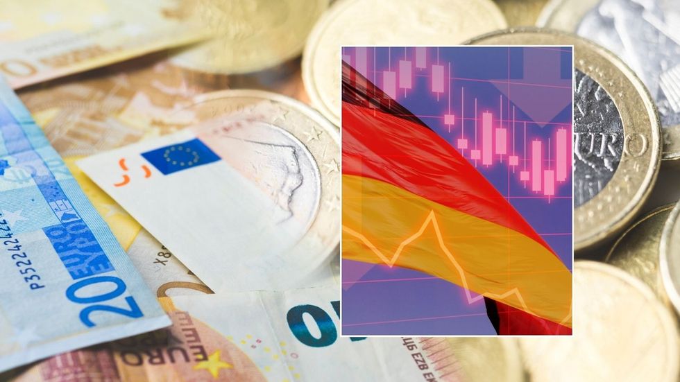 Euros and German flag
