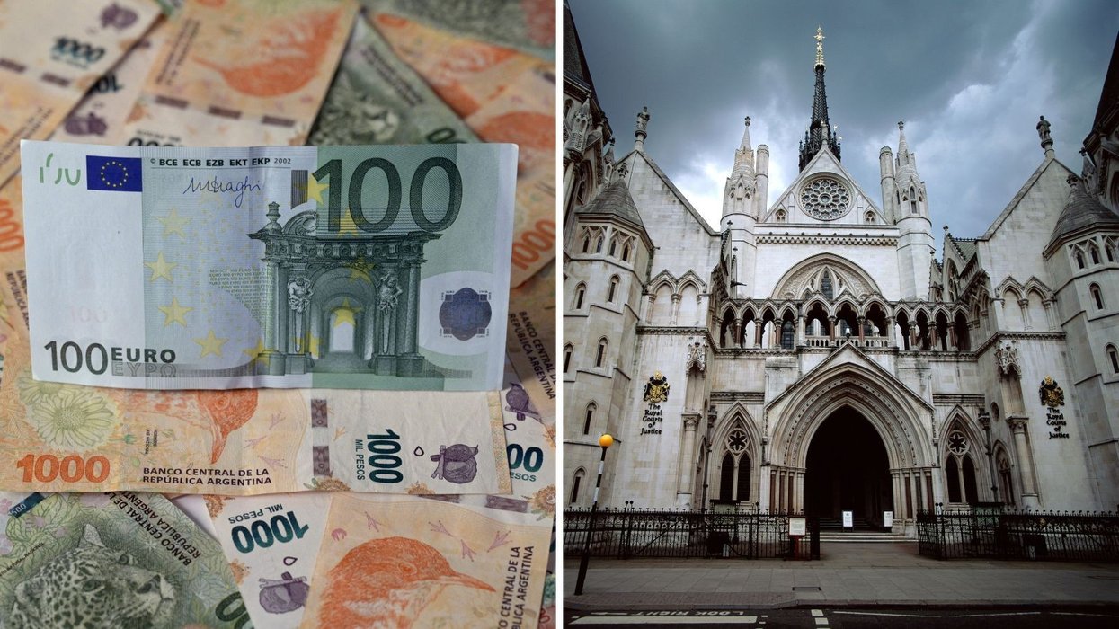 Euros and Royal Courts of Justice in London, UK in pictures
