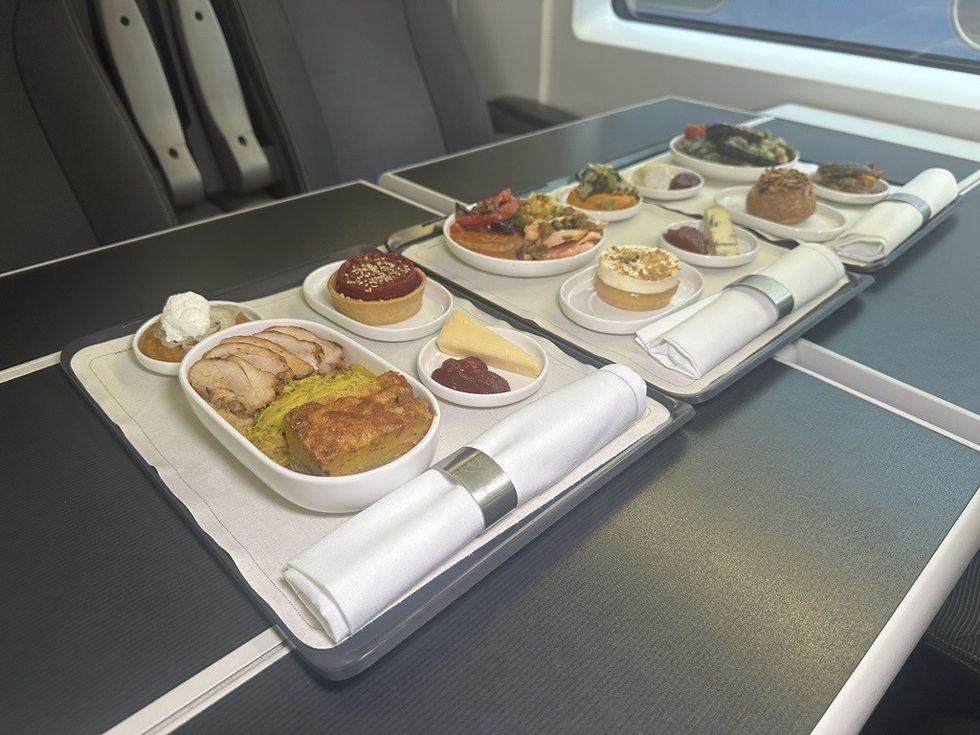 Eurostar new premium menu on trays