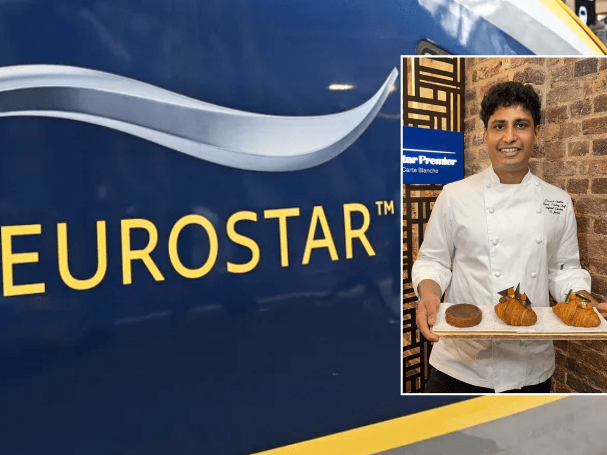 Eurostar train / Croissants at Eurostar Premier lounge