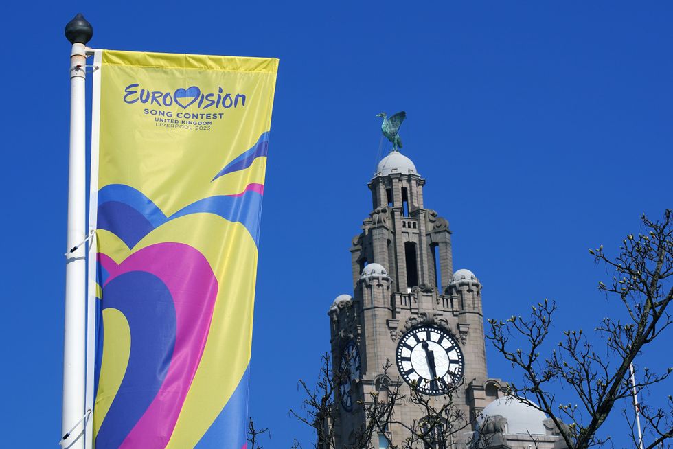 Eurovision banner in Liverpool