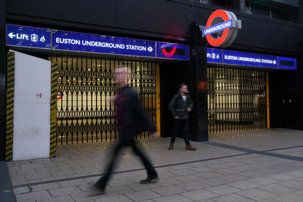 Euston Underground Station closed off amid strike action