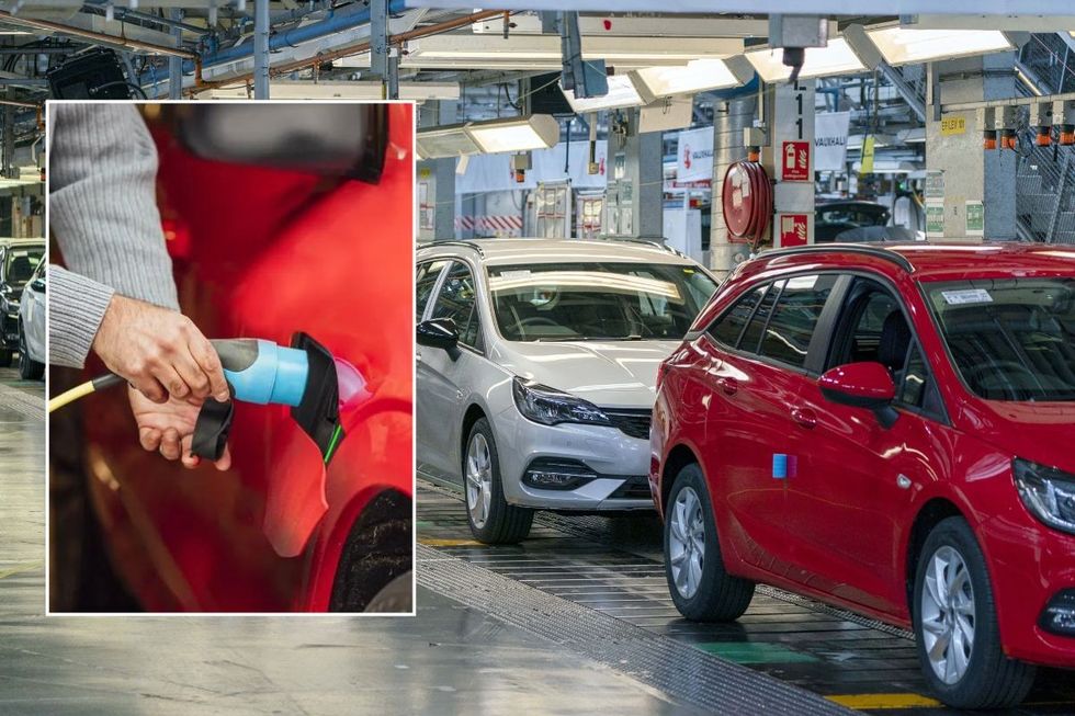 EV charger and car production facility