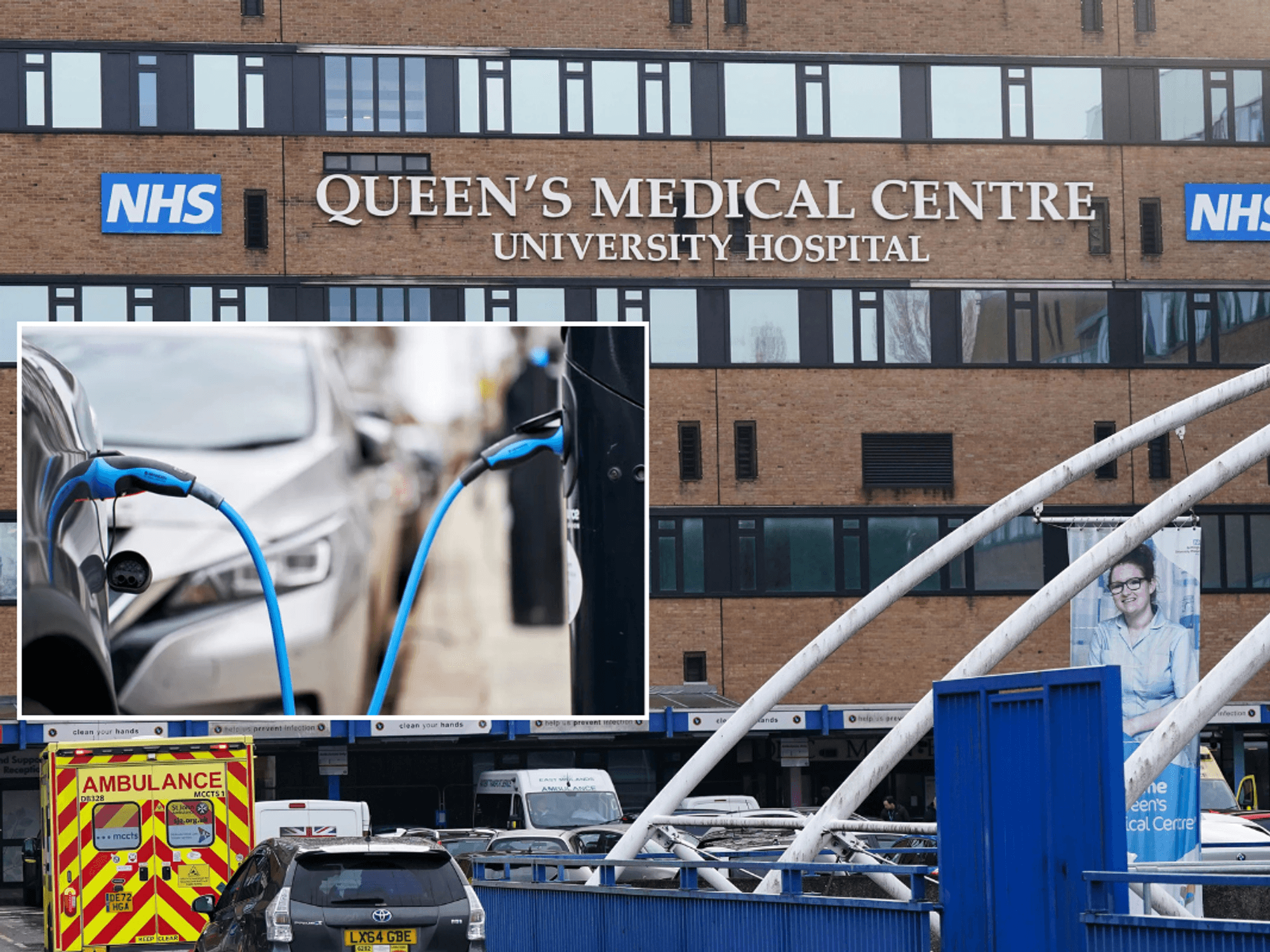 EV charger and UK hospital