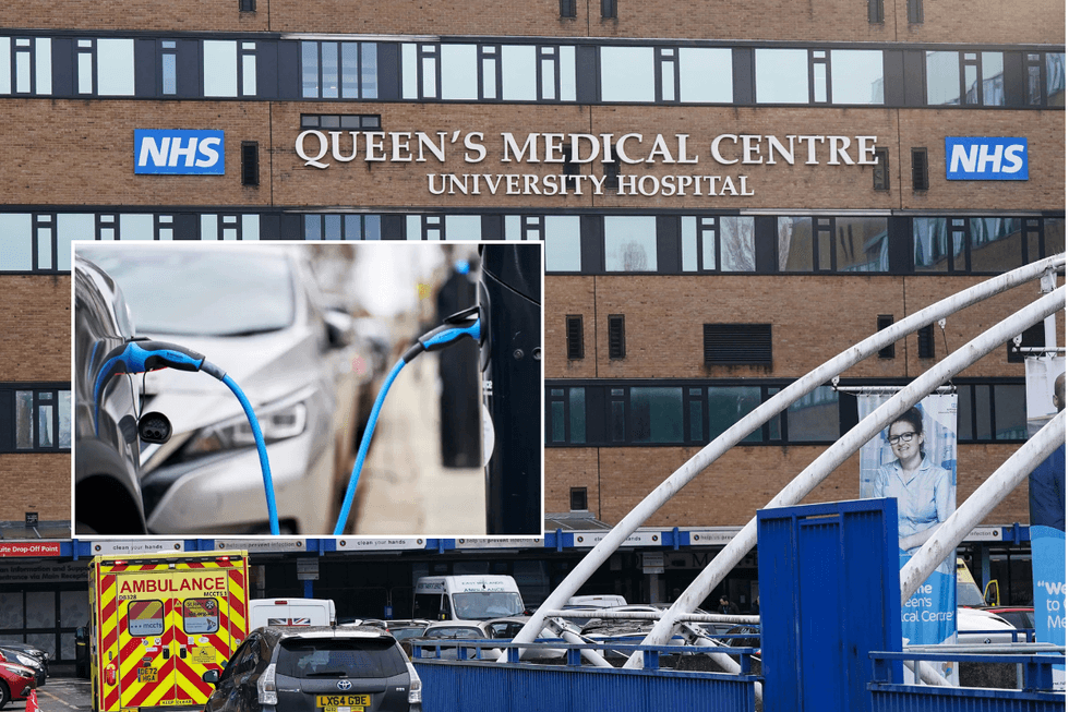 EV charger and UK hospital