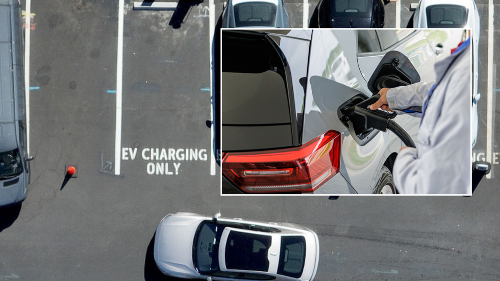 EV parking station and charging image