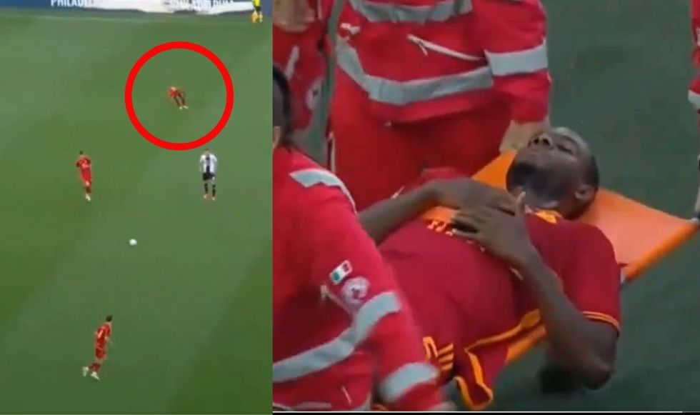 Evan Ndicka collapsed on the pitch