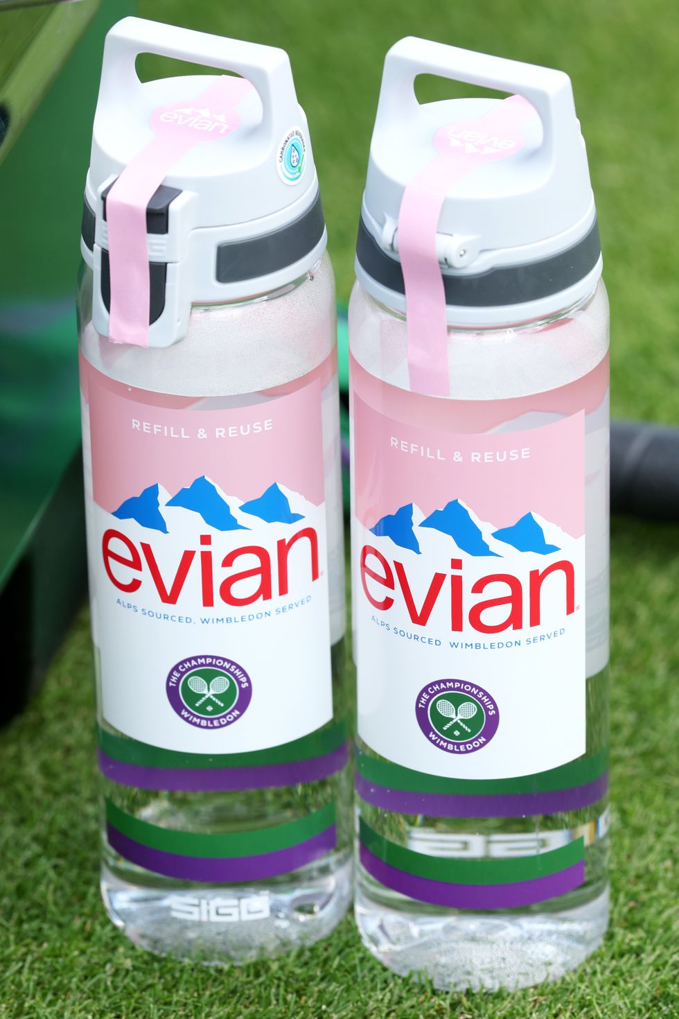 Evian bottles