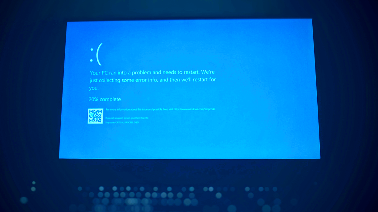 example of a blue screen of death on a windows PC