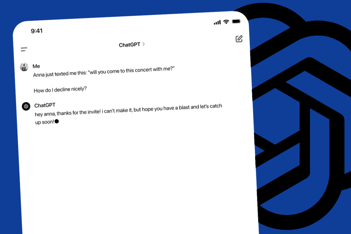 example of a transcript with chatpgt-4o on the ipad app with the logo of openAI's chatgpt in the background