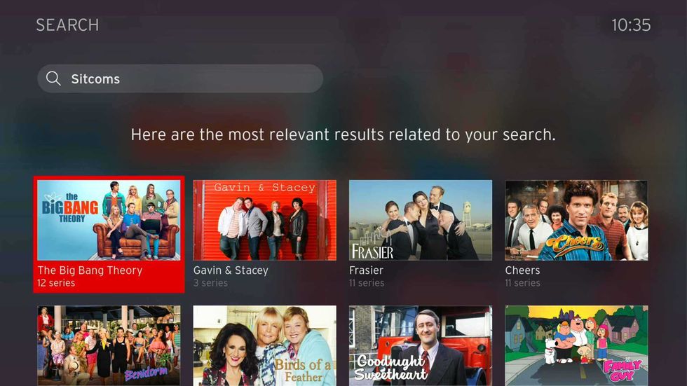 example of virgin media search on tv 360 and stream box