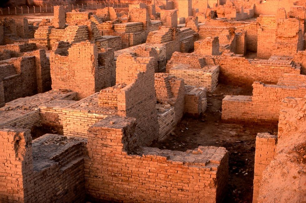 Excavated Ruins of Ancient City of Babylon in Mesopotamia Iraq