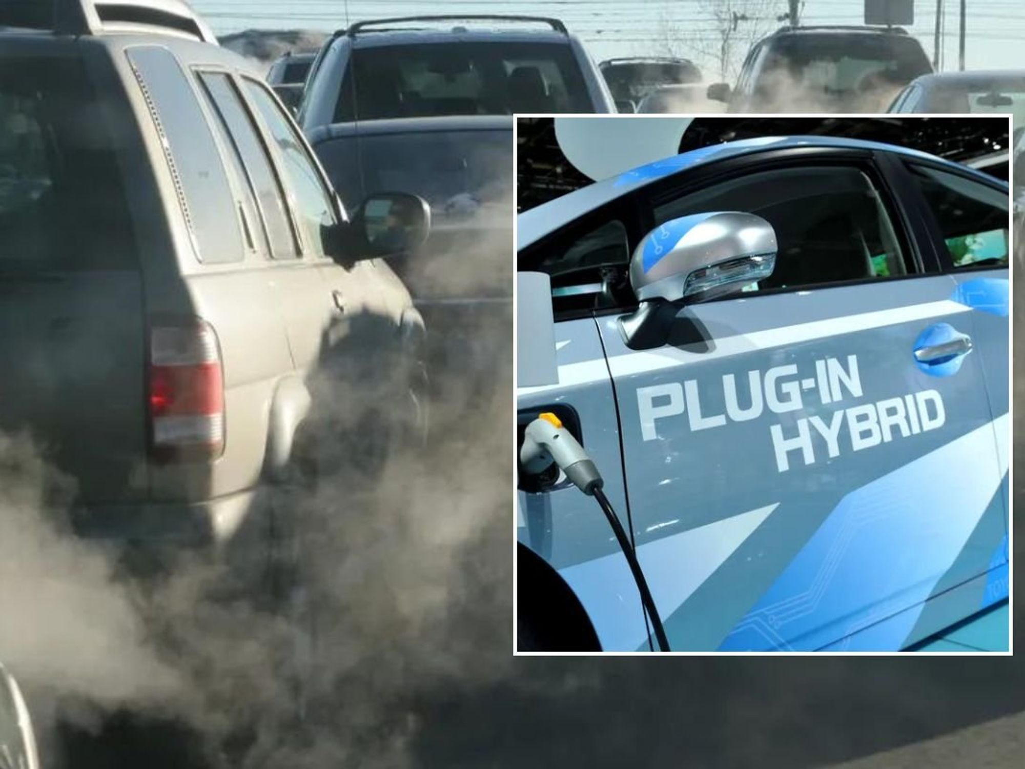 Exhaust emission from cars and a plug-in hybrid model