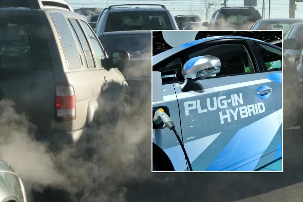 Exhaust emission from cars and a plug-in hybrid model