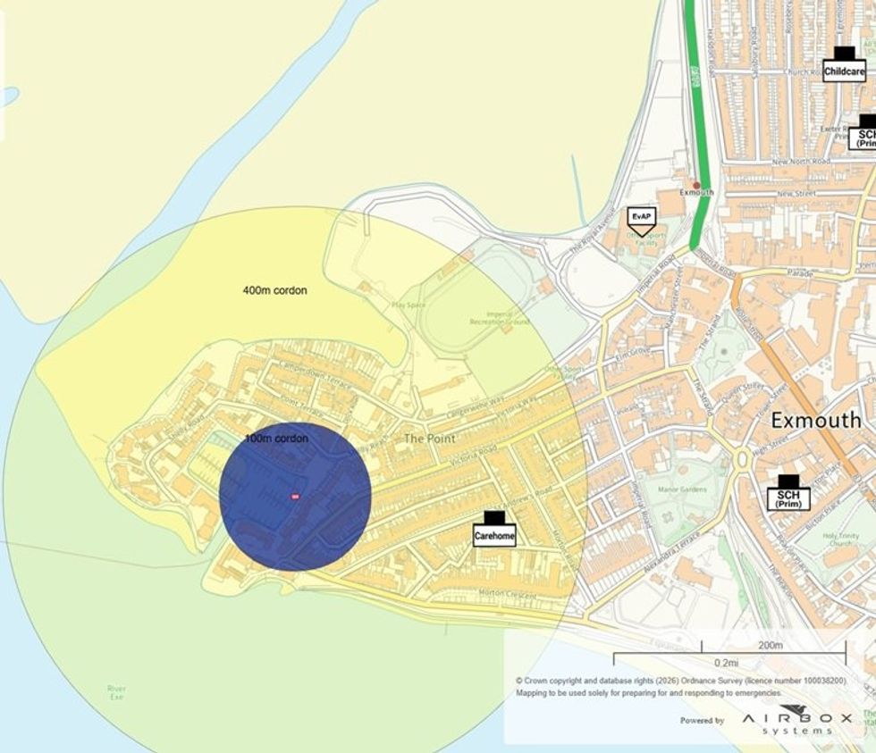 Exmouth evacuation zone map